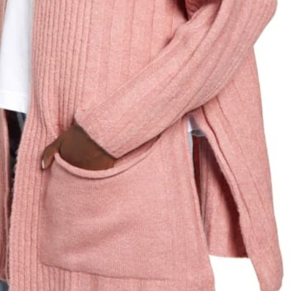 TopShop Long Pink Open Front Cardigan - Small 4-6 - Picture 10 of 12
